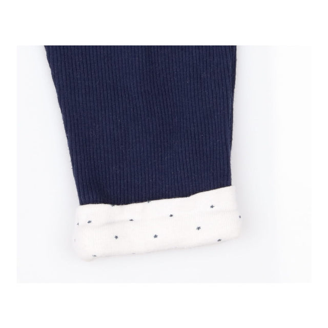 Navy ribbed joggers with pockets