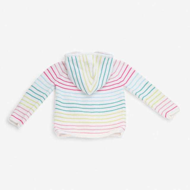Cardigan Stripe pastel zip hood