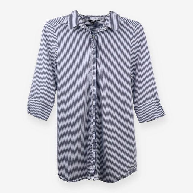 Blue Stripe Tie Waist Maternity Shirt