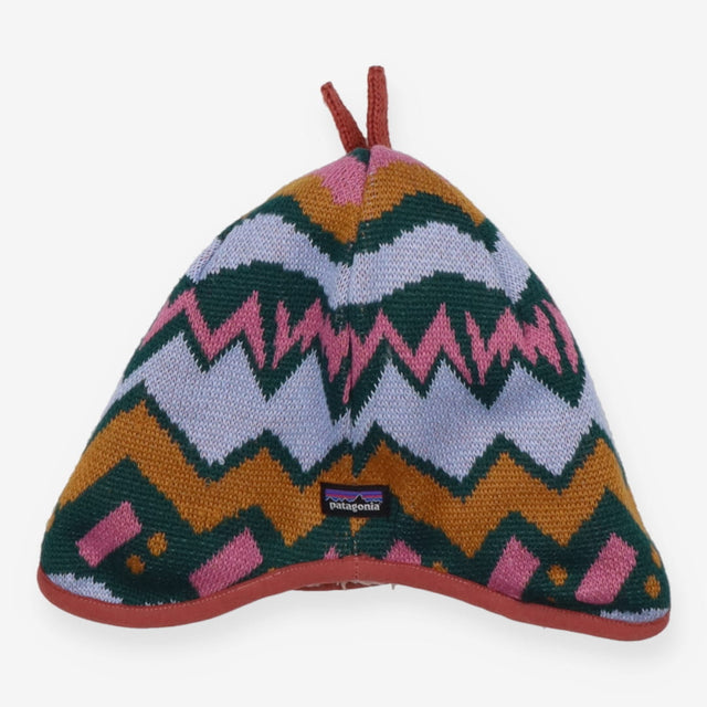 Reversible Beanie lightning stripe pink fleece