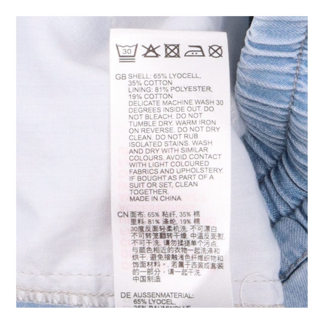 Wide Leg Petite Trousers in Light Blue Denim Look