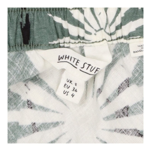 Clemence Green Print Linen Blend Midi Skirt