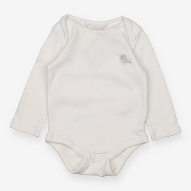 White long sleeve bodysuit with elephants and star