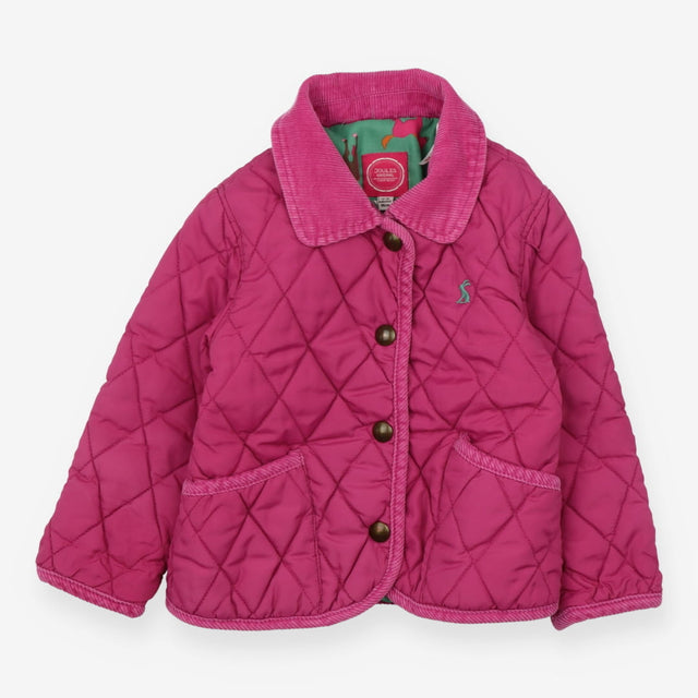 Coat pink quilted green horses lining