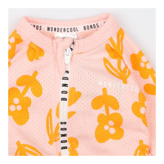 Sleepsuit pink orange flowers