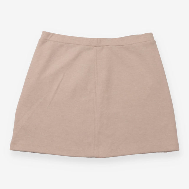 Mini Skirt Taupe Wool Leather Panel A Line