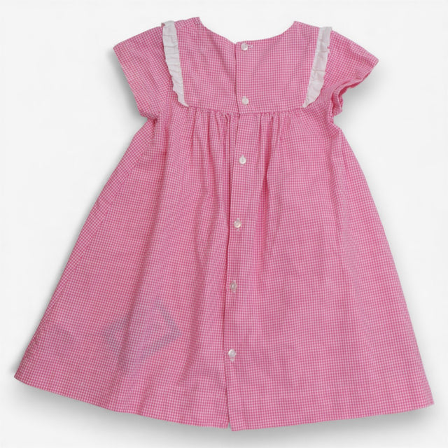 Dress Sleeveless Pink Gingham Anchor Buttons