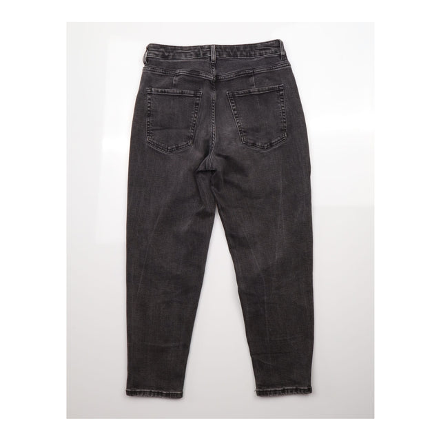 Jeans Mom High Waisted Tapered Black Washed Short