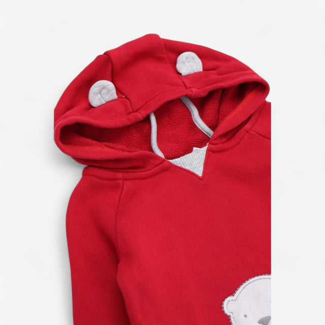 Hoodie Red with Polar Bear