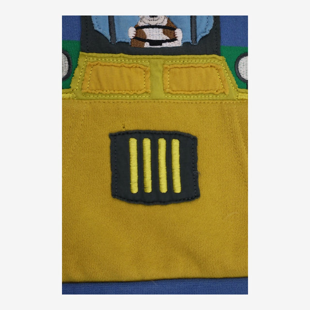 Jumper Blue and Green Stripe with Digger Dog