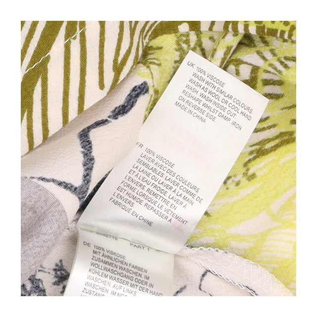 Teal Grey Botanical Fern Print Long Sl