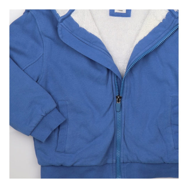 Hoodie Blue Borg Lined Zip