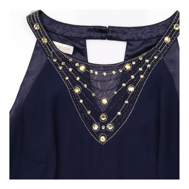 Sleeveless Cocktail Dress Embellished Neckline Chi