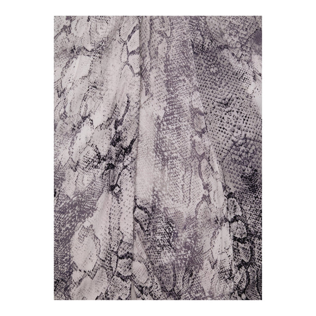Grey Ivory Snake Print Tie Cuff Midi Shirt Dress
