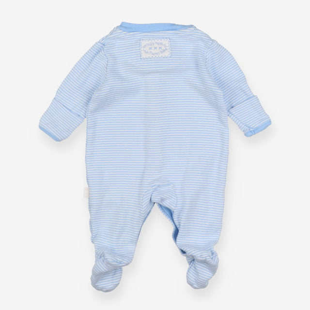 Sleepsuit Blue Stripe Small Elephant Applique