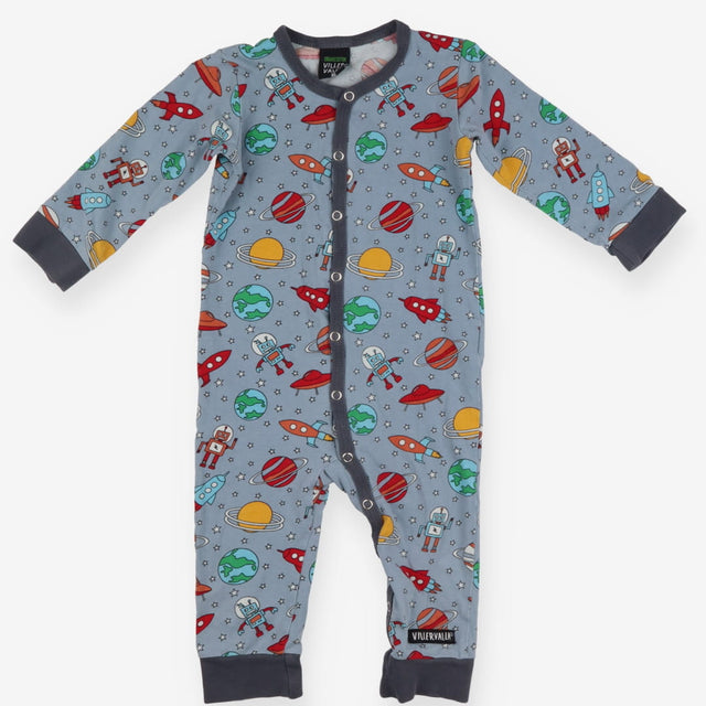 Sleepsuit grey space robots