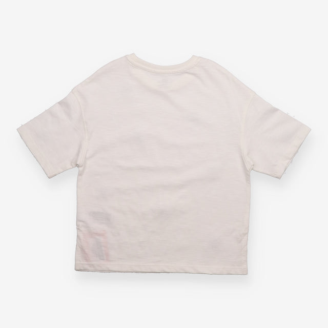 White T-shirt with Blue Flowers