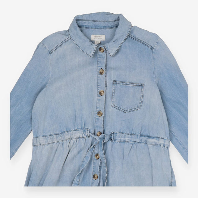 Seraphine Soft Denim Maternity Jumpsuit