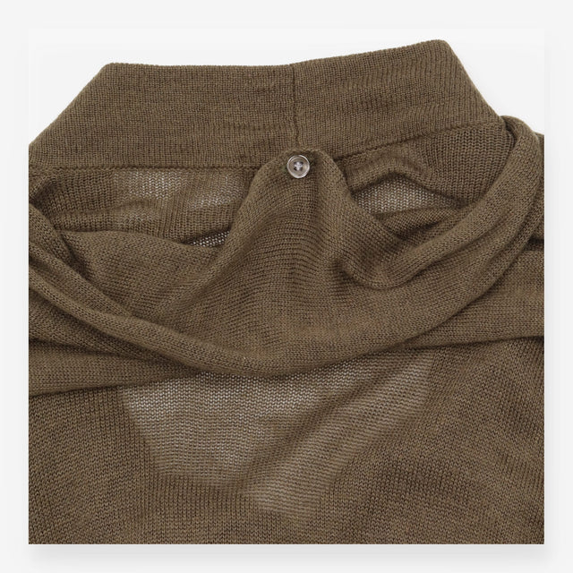Longline Cardigan Moss Green Scarf Neck Open Front