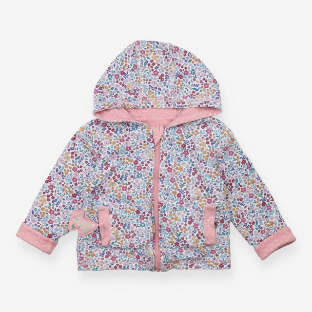 Hoodie Reversible Pink Rabbit Flowers