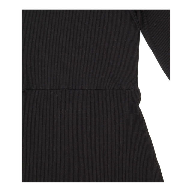 Mini Dress Black High Neck Ribbed