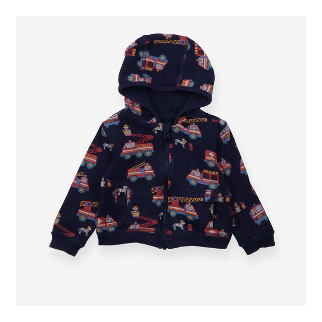 Navy fire engine reversible hoodie