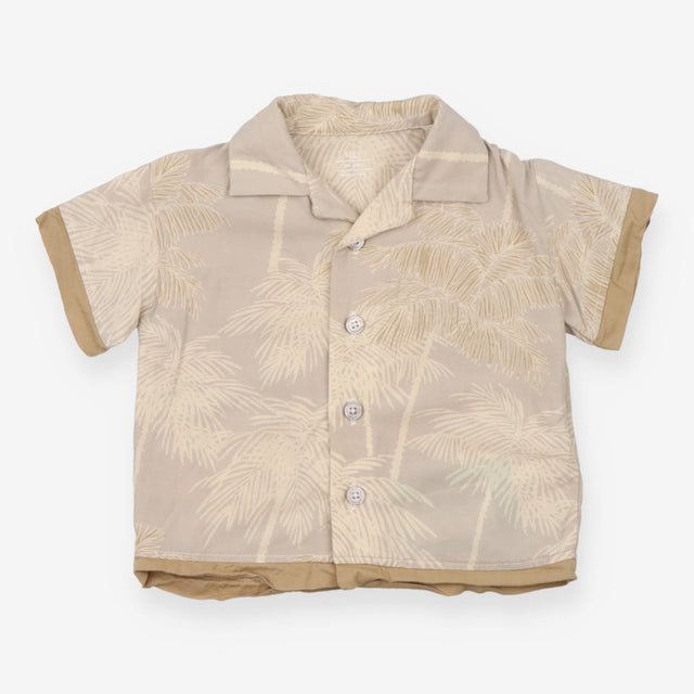 Shirt fawn white palm trees