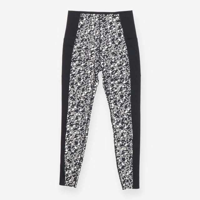Power 7/8 Workout Leggings Pixel Print Black White