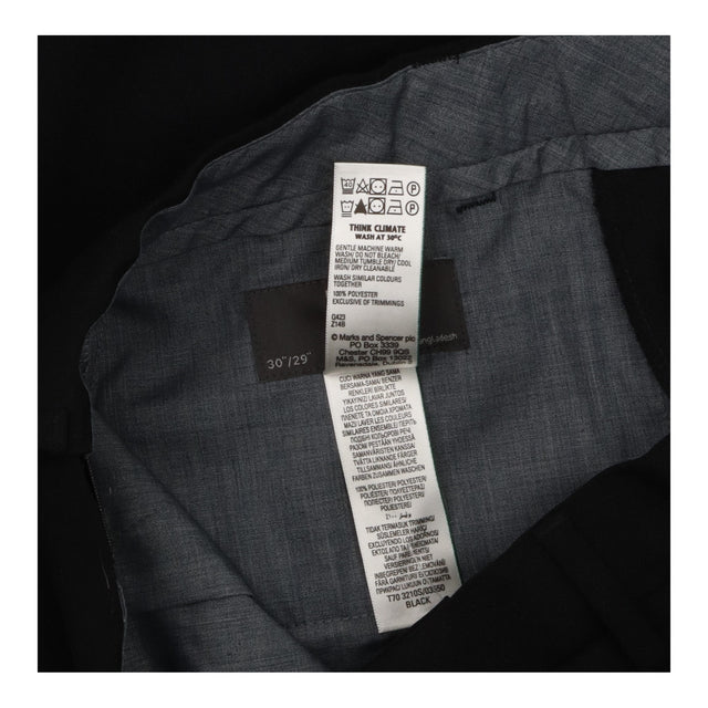 Trousers Slim Fit Smart Formal Short Length Black