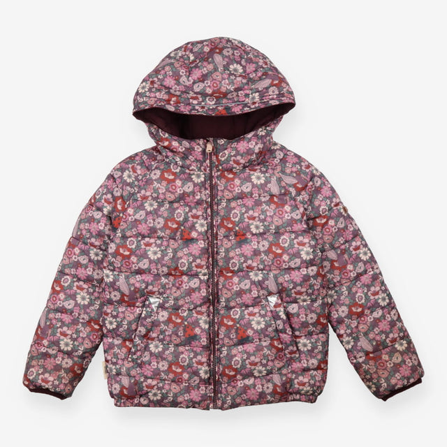 Reversible Puffer Coat Plum and Fairies