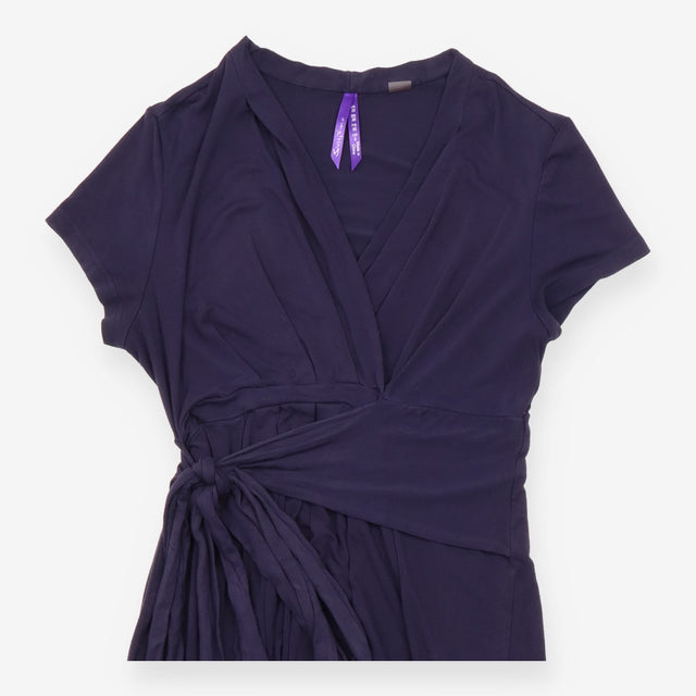 Dress Wrap Front Jersey Short Sleeve Navy