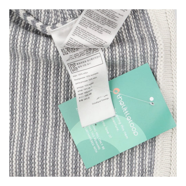 Cardigan cream grey stripes