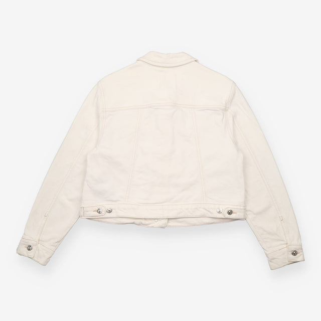 Ivory Rigid Cotton Denim Trucker Jacket