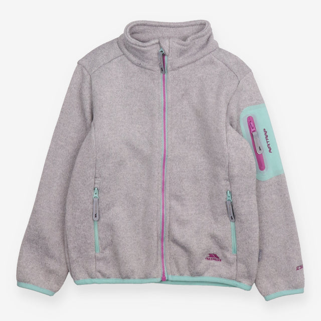 Light Fleece jacket Grey marl with Pink Zipped and