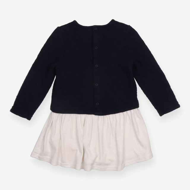 Dress long sleeves navy and white