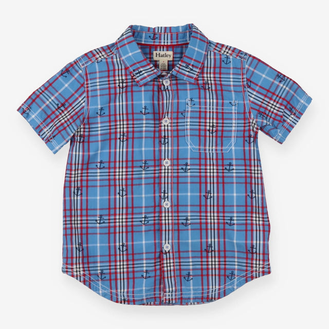 Shirt SS blue check anchors