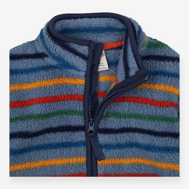 Jacket fleece zipped blue striped