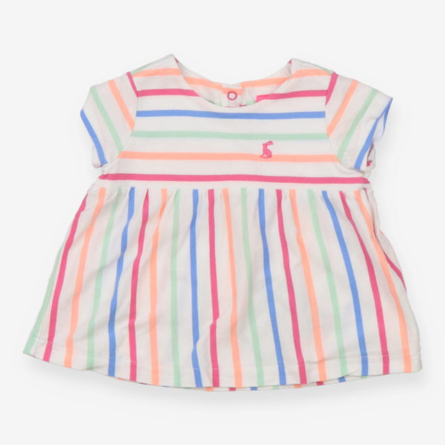 White tunic with colourful stripes