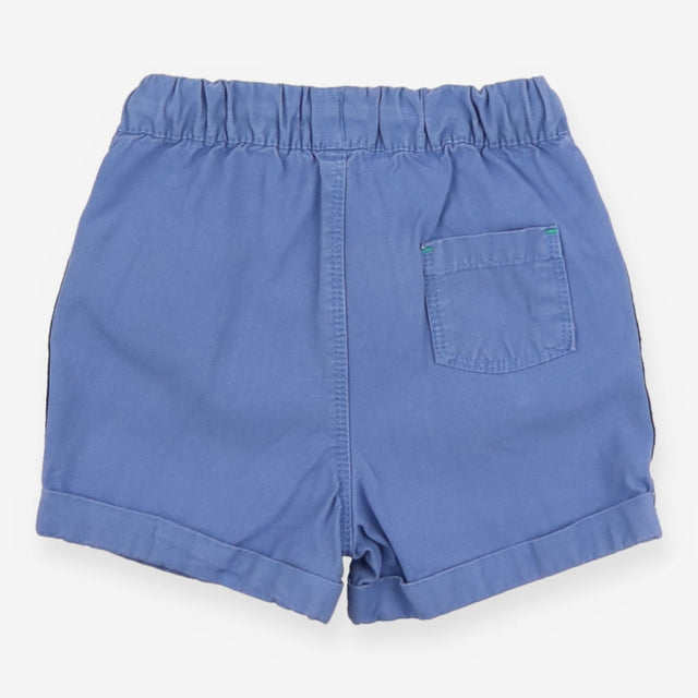 Blue chino shorts with side striped and white draw