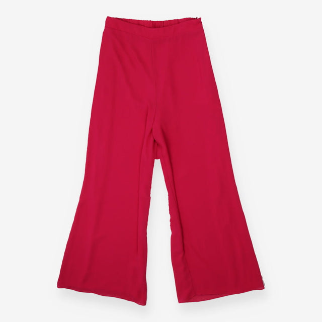 Magenta Wide‑Leg Trousers – Side Zip Tailored Fit