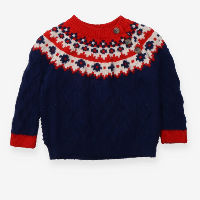 Sweater Cable Knit Blue and Red
