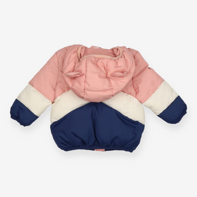 Coat puffer pink navy ears