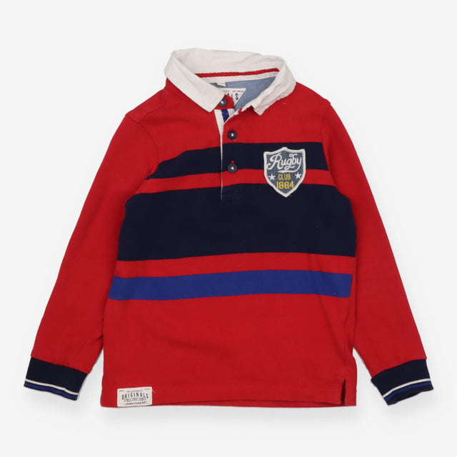 Polo T-shirt red with blue and navy stripe