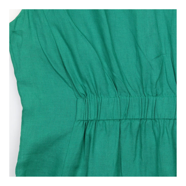 Emerald Green 100% Flax Linen Sleeveless Shift Dre