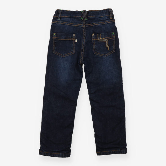 Jeans with Green and Blue Tartan Lining
