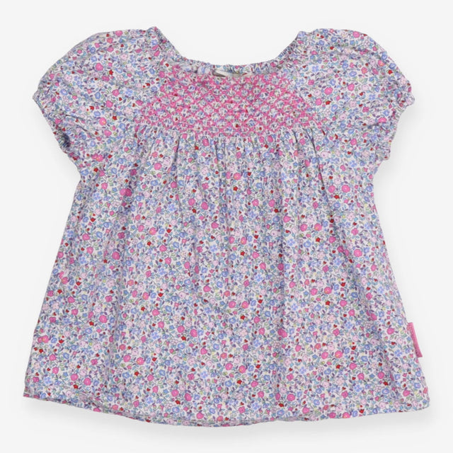 Smocked Tunic Woven Purple Ditsy
