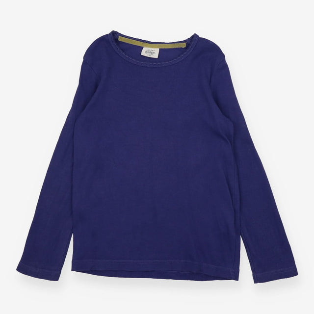 T-Shirt Long Sleeved Blue Detailed Neckline
