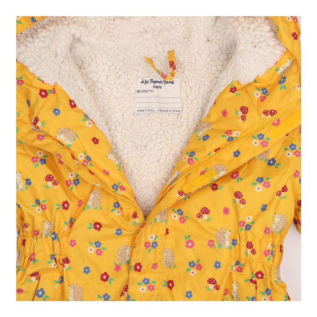 Coat Lining Yellow with Hedgehogs and Flowers