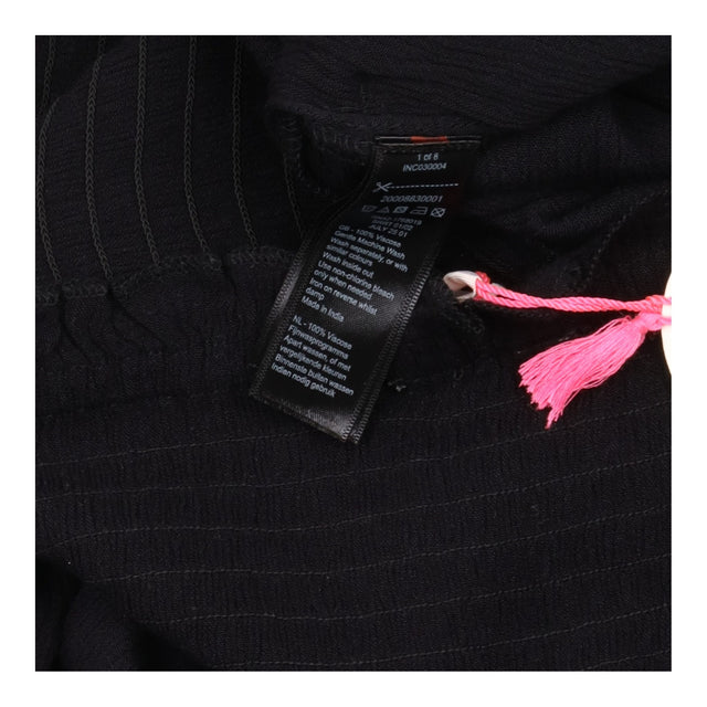 Black Embroidered Smocked Jumpsuit Viscose