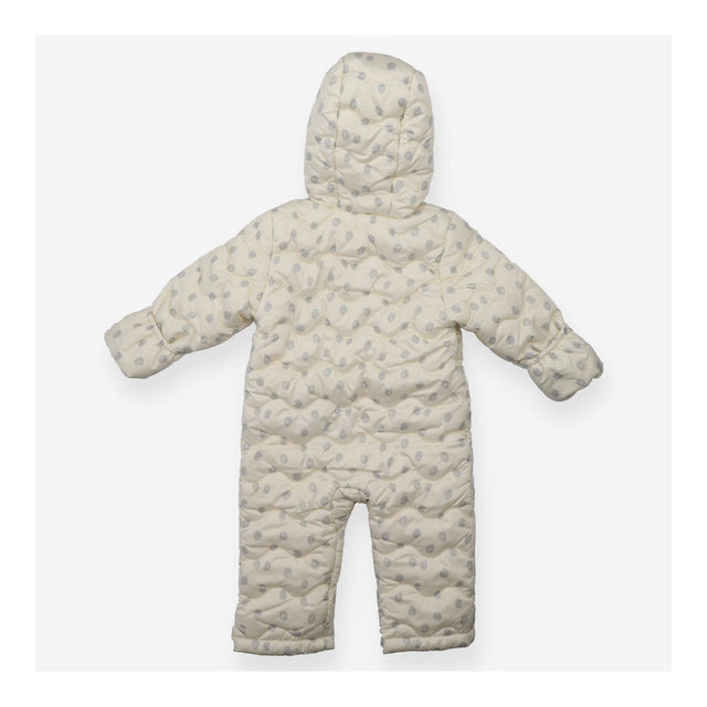 Footed Pramsuit Cream Grey Spots